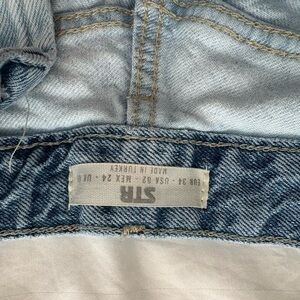 stradivarius Light Blue Denim Cutoff Shorts